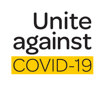 Poster saying Unite against COid-19